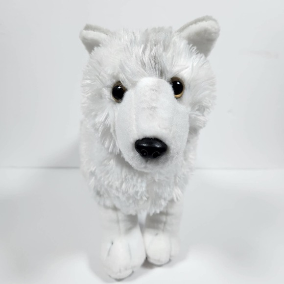 Wild Republic 11" Soft Realistic White Wolf Stuffed Animal Plushie - Picture 2 of 5